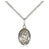 Small Sterling Silver St. Vincent Ferrer Patron Saint Medal Necklace 1/2 x 1/4 inch 18 inch Chain Bliss