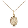Small 14kt gold filled St. Maria Goretti patron saint medal necklace with 18 inch chain, handcrafted by Bliss Manufacturing USA