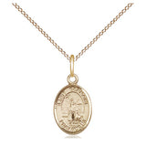 14kt Gold Filled St. Germaine Cousin Patron Saint Medal Necklace Small 1/2 inch by 1/4 inch on 18 inch Chain Handcrafted by Bliss USA