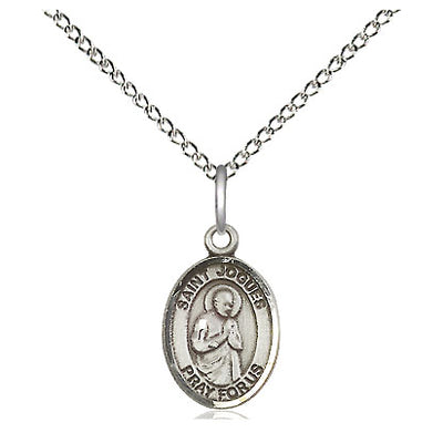 Sterling Silver Small St. Isaac Jogues Patron Saint Medal Necklace | 1/2" x 1/4" | 18" Chain | USA Made by Bliss