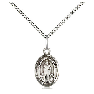 Sterling Silver Small St. Barnabas Medal Necklace | 1/2 x 1/4 | 18" Chain | USA Made by Bliss