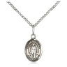 Sterling silver St. Barnabas patron saint medal necklace 1/2 x 1/4 inch with 18-inch chain by Bliss
