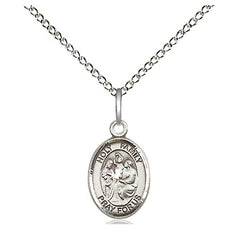 Sterling silver small Holy Family pendant necklace 1/2 x 1/4 inch with 18 inch chain by Bliss Manufacturing