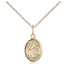 14kt Gold Filled St. Gertrude of Nivelles Patron Saint Medal Necklace 1/2 x 1/4 with 18 inch Curb Chain by Bliss Manufacturing