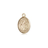 14kt solid gold St. Gertrude of Nivelles small patron saint medal pendant, 1/2 x 1/4 inch, handcrafted by Bliss Manufacturing