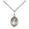 Sterling Silver St. Gertrude of Nivelles Small Patron Saint Medal Necklace 1/2 x 1/4 inch with 18 inch Chain by Bliss