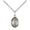 Small Sterling Silver St. Victor of Marseilles Catholic patron saint medal necklace with 18 inch curb chain, handmade in USA by Bliss Manufacturing