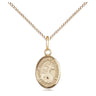 14kt gold filled St. Bernard of Clairvaux small patron saint medal necklace, 1/2 x 1/4 inches on 18 inch curb chain, handcrafted by Bliss USA
