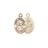 14kt solid gold small St. John Paul II patron saint medal pendant 1/2 inch by 1/4 inch handcrafted by Bliss