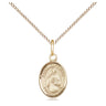 14kt Gold Filled St. Placidus small patron saint medal necklace with 18 inch curb chain, handcrafted by Bliss Manufacturing USA