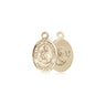 Small 14kt Solid Gold Our Lady of Mount Carmel Medal Pendant 1/2 x 1/4 inch handcrafted by Bliss