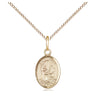 14kt Gold Filled Small St. Zita Patron Saint Medal Necklace 1/2 inch by 1/4 inch on 18 inch curb chain by Bliss