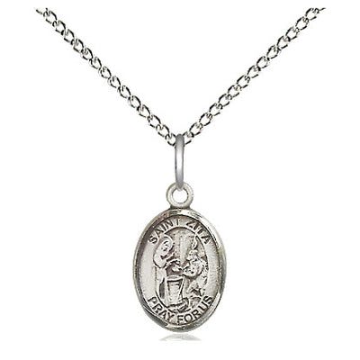 Small Sterling Silver St. Zita Patron Saint Medal | 1/2"x1/4" | 18" Chain | USA Made by Bliss