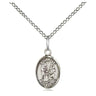 Sterling Silver Small St. Zita Patron Saint Medal Necklace 1/2 inch by 1/4 inch on 18 inch curb chain by Bliss