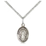 Sterling Silver Our Lady of Peace Medal Necklace, 1/2 x 1/4 inch pendant on 18 inch chain, handmade in USA by Bliss