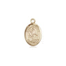 Small 14kt solid gold St. Isabella of Portugal patron saint medal pendant, 1/2 x 1/4 inch, handcrafted in USA by Bliss Manufacturing