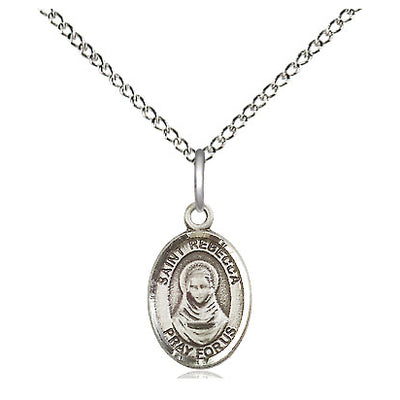 Sterling Silver Small St. Rebecca Patron Saint Medal Necklace | 1/2" x 1/4" | 18" Chain | USA Made by Bliss