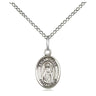 Sterling Silver St. Grace patron saint medal necklace small 1/2x1/4 inch pendant 18 inch chain Bliss
