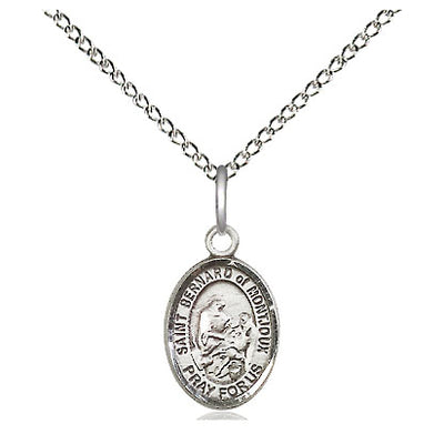 Small Sterling Silver St. Bernard of Montjoux Medal Necklace | 1/2" x 1/4" | 18" Chain | Bliss