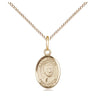 14kt gold filled St. Eugene de Mazenod medal necklace, small 1/2 x 1/4 inch pendant, 18 inch chain, Bliss