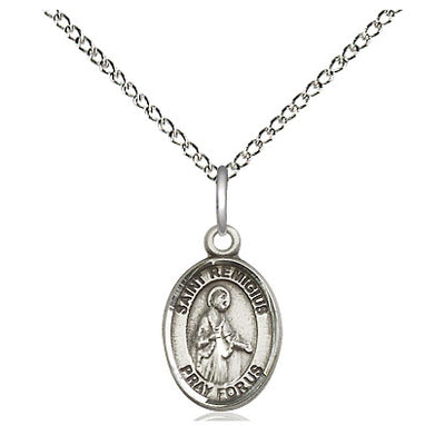 Sterling Silver Small St. Remigius Of Reims Medal Necklace | 1/2" x 1/4" Pendant | 18" Chain | USA Made by Bliss