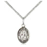 Sterling Silver St. Basil the Great Small Patron Saint Medal Necklace 1/2 x 1/4 inches on 18 inch Chain by Bliss