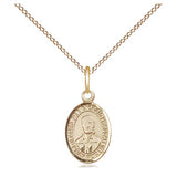 14kt Gold Filled Blessed Pier Giorgio Frassati medal necklace small size 1/2 x 1/4 with 18 inch chain by Bliss