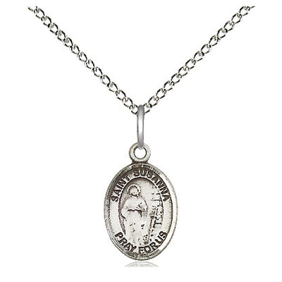 Sterling Silver Small St. Susanna Medal Necklace | 1/2" x 1/4" | 18" Chain | USA Made by Bliss