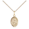 14kt Gold Filled Small St. John Vianney Patron Saint Medal Necklace 1/2 x 1/4 inch with 18 inch Chain by Bliss