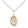 14kt Gold Filled St. Walter of Pontoise Patron Saint Medal Necklace Small 1/2 x 1/4 inch 18 inch chain Bliss USA
