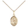 14kt gold filled Our Lady of Good Counsel medal necklace with small 1/2 inch pendant on 18 inch curb chain by Bliss
