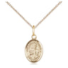 14kt gold filled Our Lady of Lourdes medal necklace 1/2 x 1/4 inches with 18 inch chain by Bliss