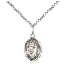 Small Sterling Silver Our Lady of Lourdes Patron Saint Medal Necklace 1/2 x 1/4 inch 18 inch Chain Bliss