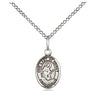 Small Sterling Silver Our Lady of Mercy medal necklace 1/2 x 1/4 inch pendant 18 inch chain USA made by Bliss