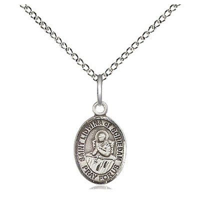 Sterling Silver Small St. Lidwina of Schiedam Patron Saint Medal Necklace | 1/2" x 1/4" | 18" Chain | USA Made by Bliss