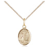 Small 14kt gold filled St. Fiacre patron saint medal necklace, 1/2 x 1/4 inch, 18 inch chain, Bliss