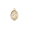14kt solid gold St. Pius X patron saint medal pendant, small 1/2 x 1/4 inch, handcrafted by Bliss