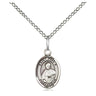 Small sterling silver St. Pius X patron saint medal necklace with 18 inch chain by Bliss Manufacturing