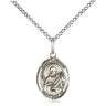 Sterling Silver St. Meinrad of Einsideln Patron Saint Medal Necklace 1/2 x 1/4 inch on 18 inch chain by Bliss