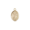 14kt solid gold St. Roch patron saint medal pendant, small 1/2 x 1/4 inch, handcrafted by Bliss Manufacturing USA