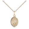 14kt Gold Filled St. Amelia Catholic Patron Saint Medal Necklace 1/2 x 1/4 inch 18 inch Chain Bliss USA