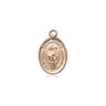 14kt solid gold St. Ronan patron saint medal pendant, small 1/2 x 1/4 inch, handcrafted by Bliss Manufacturing USA