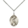 Small Sterling Silver St. Ronan Patron Saint Medal Necklace 1/2 x 1/4 inch with 18 inch chain by Bliss