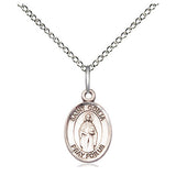 Sterling Silver St. Odilia patron saint medal necklace 1/2 x 1/4 inch with 18 inch chain by Bliss