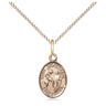 14kt gold filled St. Columbanus patron saint medal necklace with 18 inch curb chain, handcrafted by Bliss
