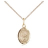 14kt Gold Filled St. Gianna Patron Saint Medal Necklace 1/2 x 1/4 inch on 18 inch curb chain by Bliss Manufacturing