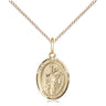 14kt Gold Filled St. Wolfgang Patron Saint Medal Necklace 1/2 x 1/4 inches with 18 inch chain by Bliss