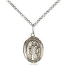 Sterling Silver St. Wolfgang Patron Saint Medal Necklace 1/2 x 1/4 inches with 18 inch chain by Bliss