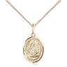 14kt Gold Filled St. Edburga of Winchester Small Patron Saint Medal Necklace 1/2 inch by Bliss Manufacturing