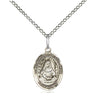 Sterling Silver St. Edburga of Winchester small patron saint medal necklace with 18 inch chain by Bliss